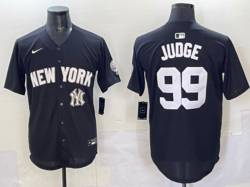 Men 2025 New York Yankees 99 Judge black Nike MLB Jersey style 725006